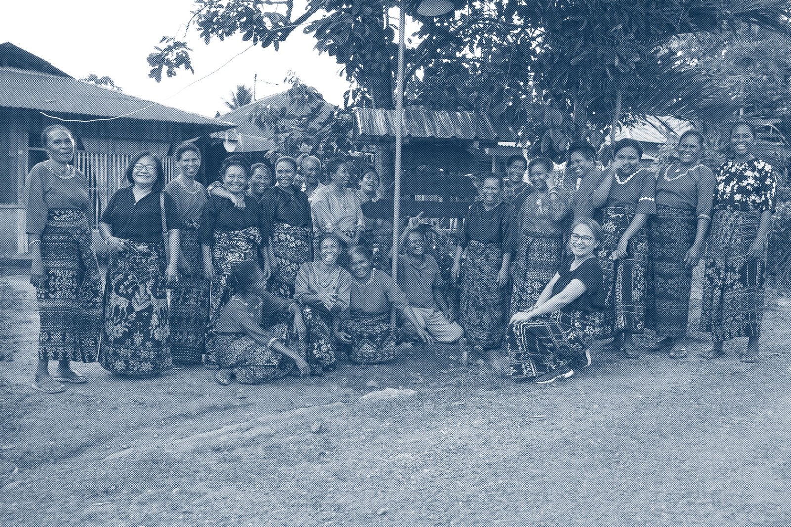 The Lafaina community of weavers gathered in their village